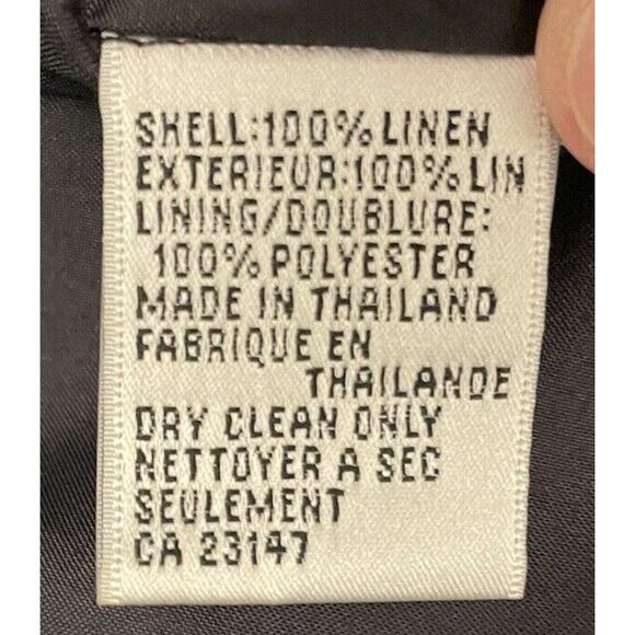 Talbots Black 100% Pure Irish Linen Open Front Blazer Jacket Womens Size 12 - Picture 4 of 5